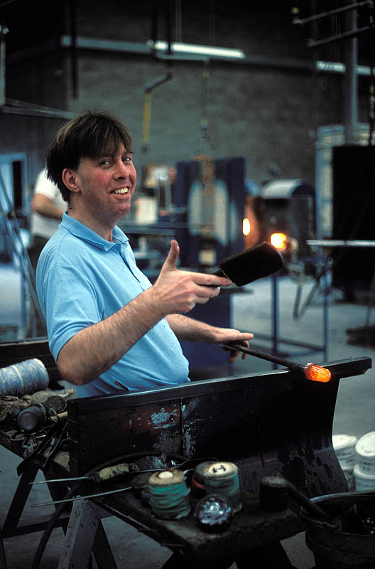 David McGregor working on piece of hot metal in his shop